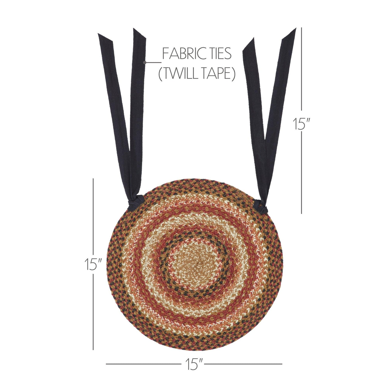 Ginger Spice Jute Braided Chair Pad VHC Brands - The Fox Decor