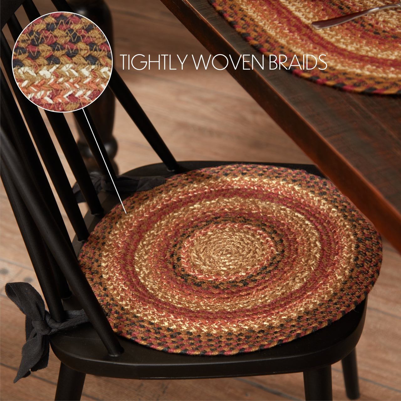 Ginger Spice Jute Braided Chair Pad VHC Brands