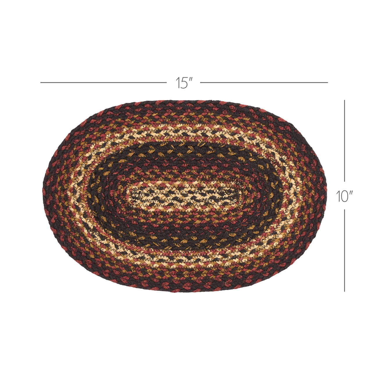 Beckham Jute Braided Oval Placemat 10"x15" VHC Brands - The Fox Decor
