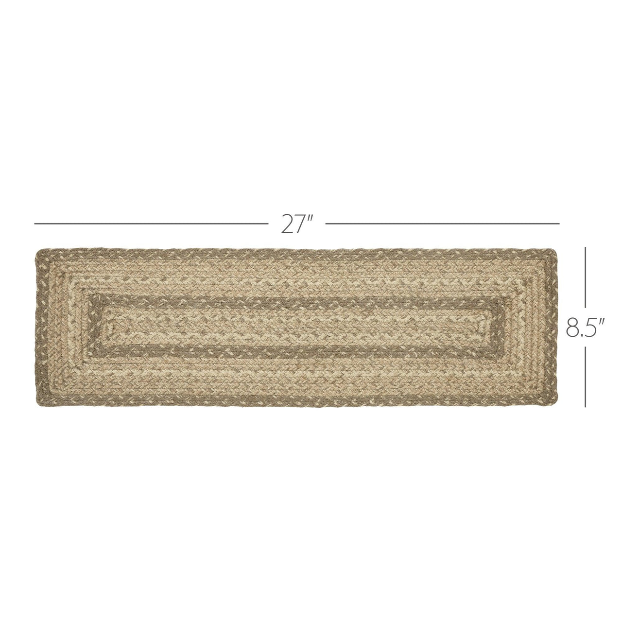 Cobblestone Jute Stair Tread Rect Latex 8.5x27 VHC Brands