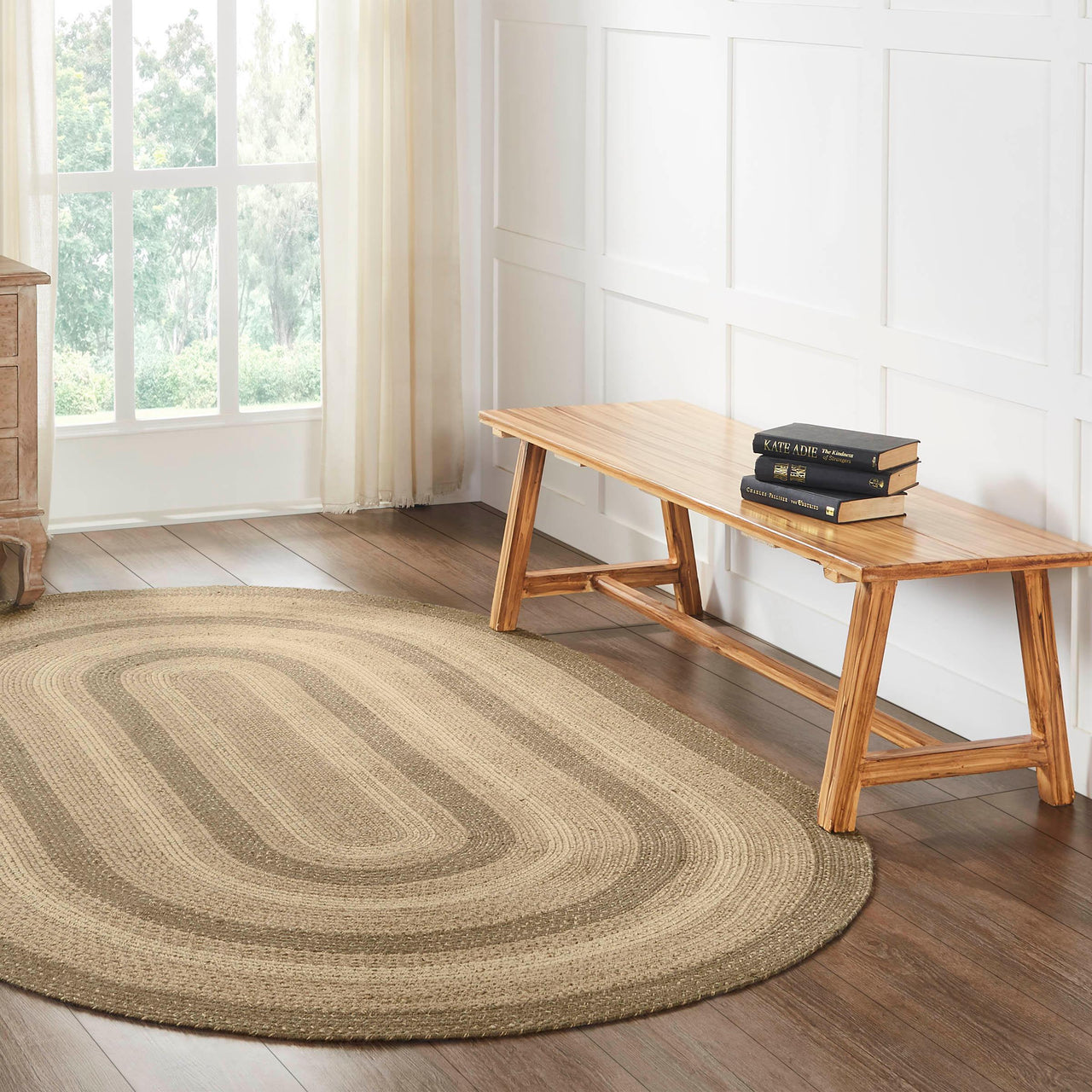Cobblestone Jute Rug Oval w/ Pad 60x96 - The Fox Decor