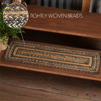 Thumbnail for Espresso Jute Stair Tread Rect Latex 8.5x27 VHC Brands