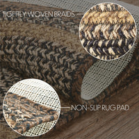 Thumbnail for Espresso Jute Braided Rug Half Circle with Rug Pad 16.5