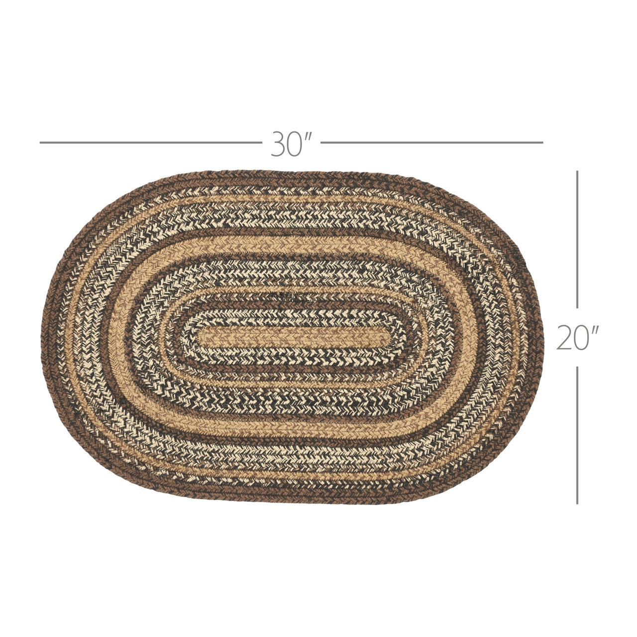 Espresso Jute Braided Rug Oval 20"x30" VHC Brands - The Fox Decor