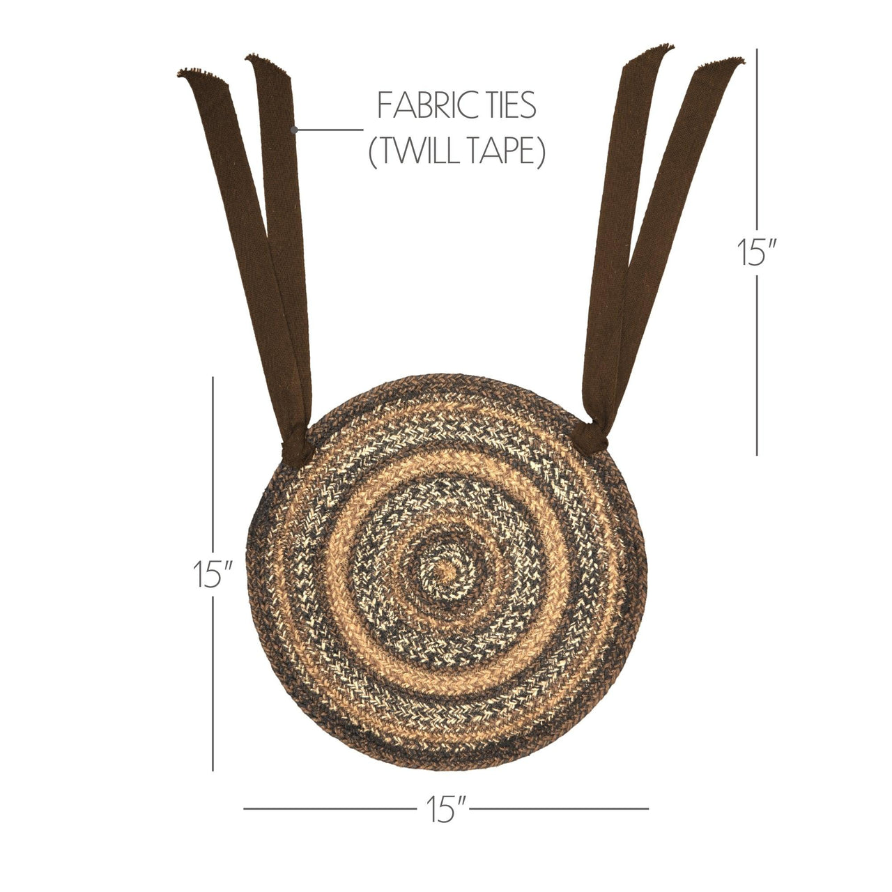 Espresso Jute Braided Chair Pad VHC Brands - The Fox Decor