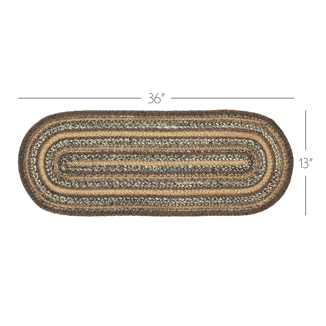 Espresso Jute Braided Oval Runner 13"x36" VHC Brands