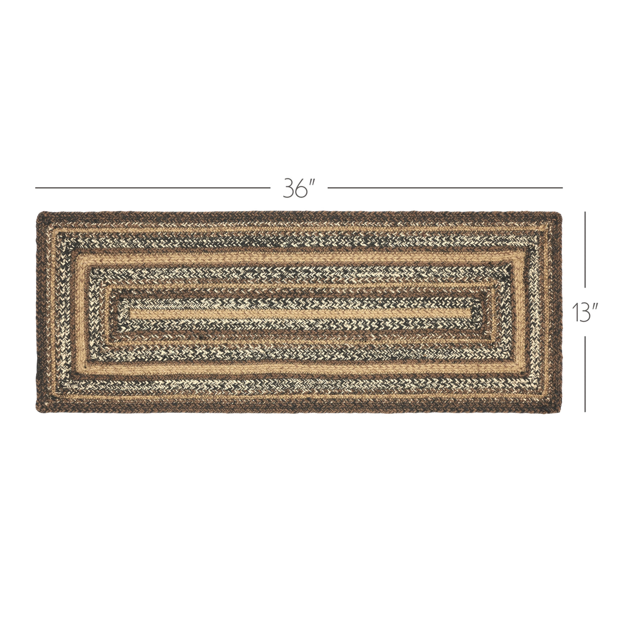 Espresso Jute Braided Rect Runner 13"x36" VHC Brands - The Fox Decor
