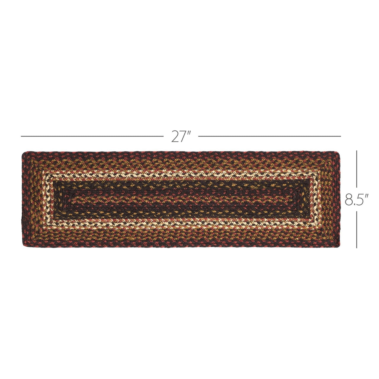 Beckham Jute Stair Tread Rect Latex 8.5x27 VHC Brands - The Fox Decor