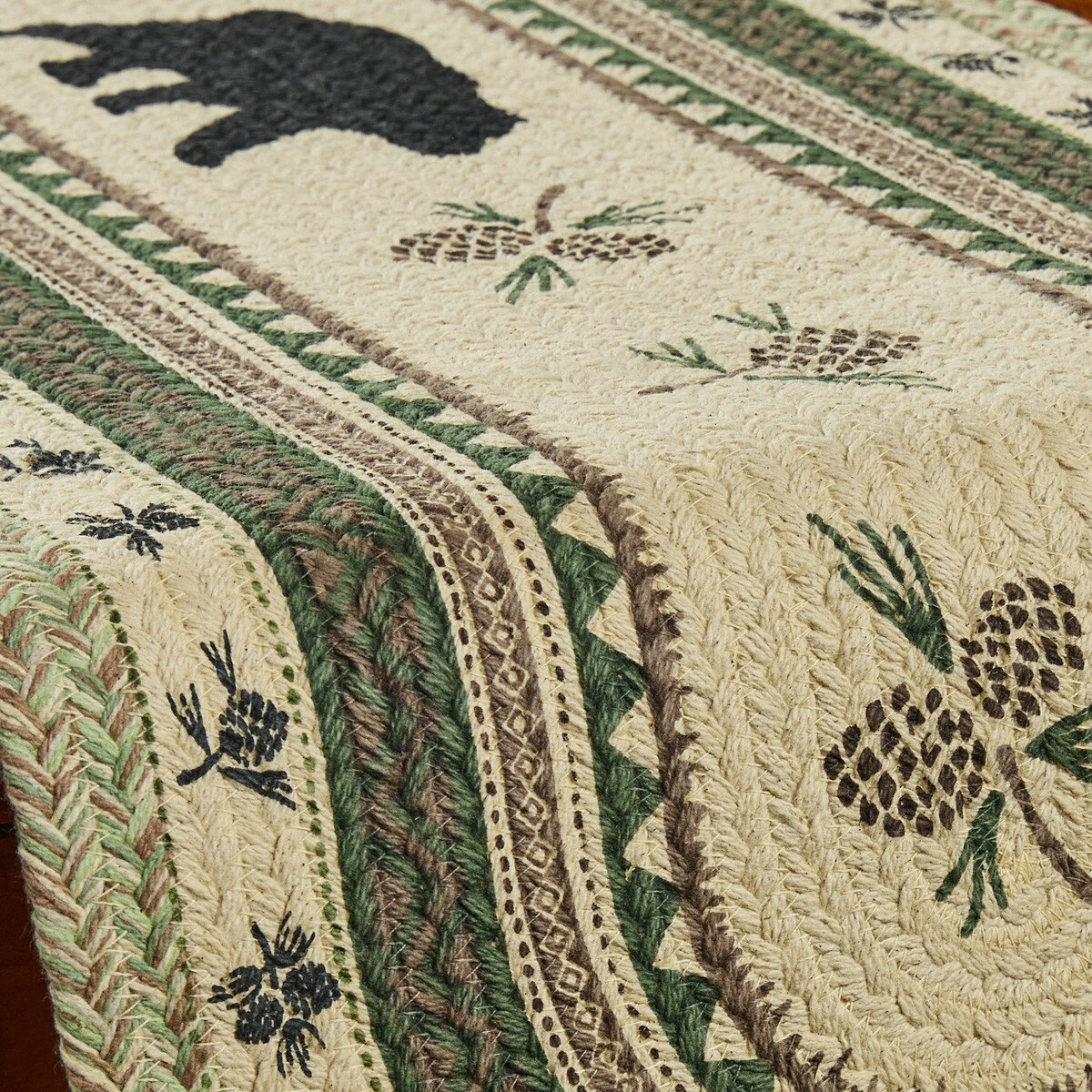 Country Pines Bear Table Runners 36" - Braided Set of 2  Park Designs