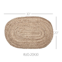 Natural Jute Braided Rug Oval 20