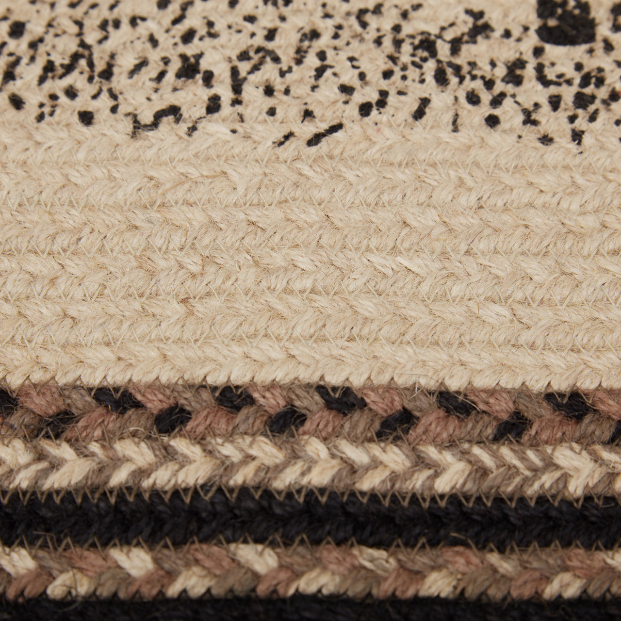 Sawyer Mill Charcoal Pig Jute Braided Rug Oval 20"x30" with Rug Pad VHC Brands