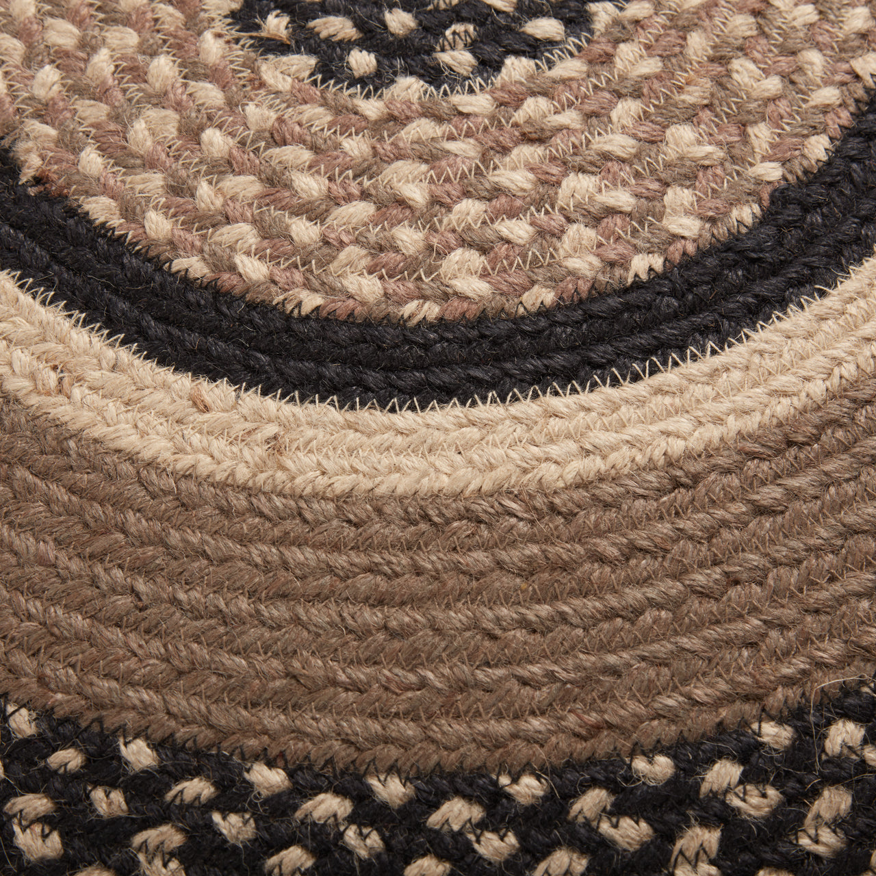 Sawyer Mill Charcoal Jute Braided Rug Oval 4'x6' with Rug Pad VHC Brands