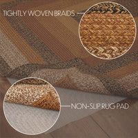 Thumbnail for Kettle Grove Jute Braided Rug Rect 5'x8' with Rug Pad VHC Brands