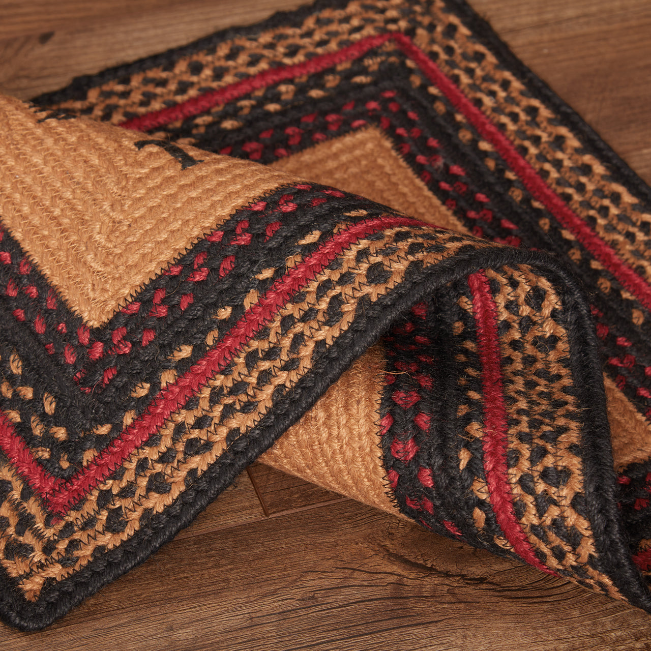 Cumberland Stenciled Moose Jute Braided Rug Rect Welcome to the Cabin ...