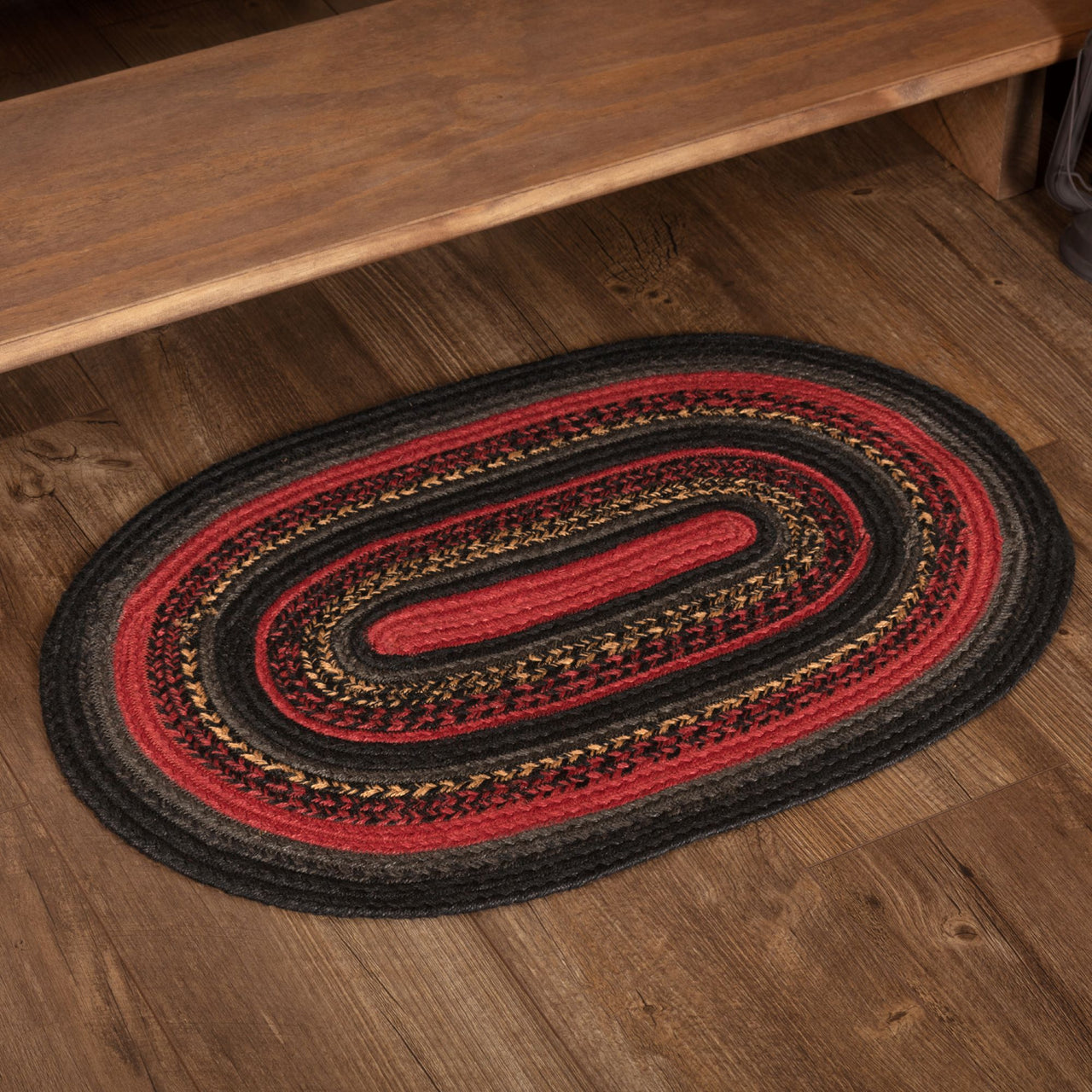 Cumberland Jute Braided Rug Oval 20"x30" with Rug Pad VHC Brands
