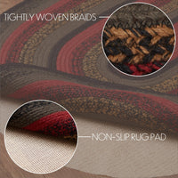 Thumbnail for Cumberland Jute Braided Rug Oval 3'x5' with Rug Pad VHC Brands