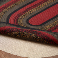 Thumbnail for Cumberland Jute Braided Rug Oval 3'x5' with Rug Pad VHC Brands