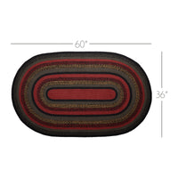 Thumbnail for Cumberland Jute Braided Rug Oval 3'x5' with Rug Pad VHC Brands
