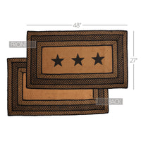 Thumbnail for Farmhouse Jute Braided Rug Rect Stencil Stars 27