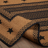 Thumbnail for Farmhouse Jute Braided Rug Rect Stencil Stars 3'x5' with Rug Pad VHC Brands