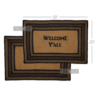 Thumbnail for Farmhouse Jute Braided Rug Rect Stencil Welcome Y'all 20