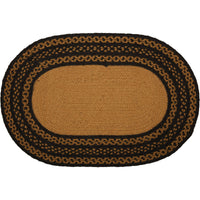 Thumbnail for Farmhouse Jute Braided Rug Oval Stencil Stars Welcome 20
