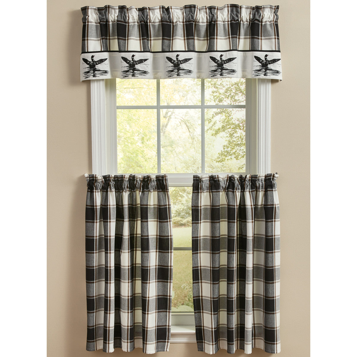 Hixon Lined Bordered Valance 14" L Set of 2 - Park Designs