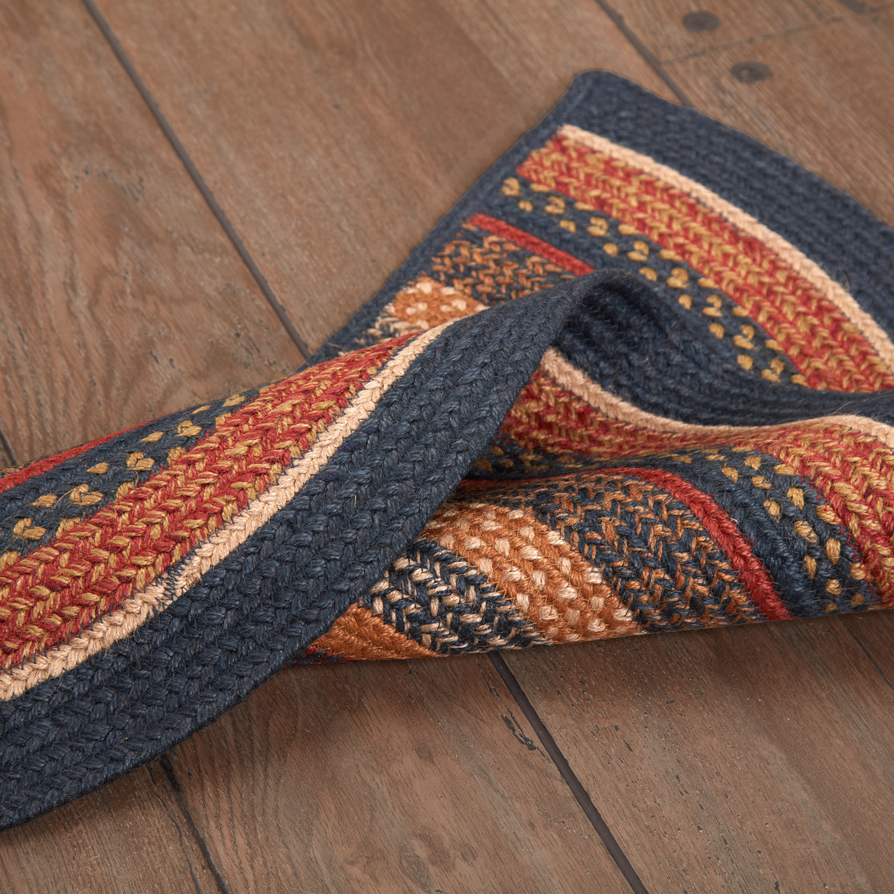 Stratton Jute Braided Rug Half Circle 16.5"x33" with Rug Pad VHC Brands - The Fox Decor