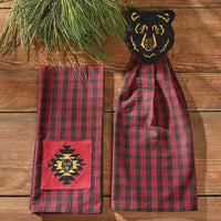 Thumbnail for Black Bear Red Dawn Bear Patch Dishtowel Set of 6 - Park Designs