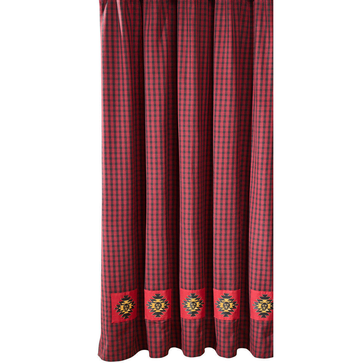 Black Bear Red Dawn Bear Patch Shower Curtain 72" X 72" Set of 2 - Park Designs - The Fox Decor