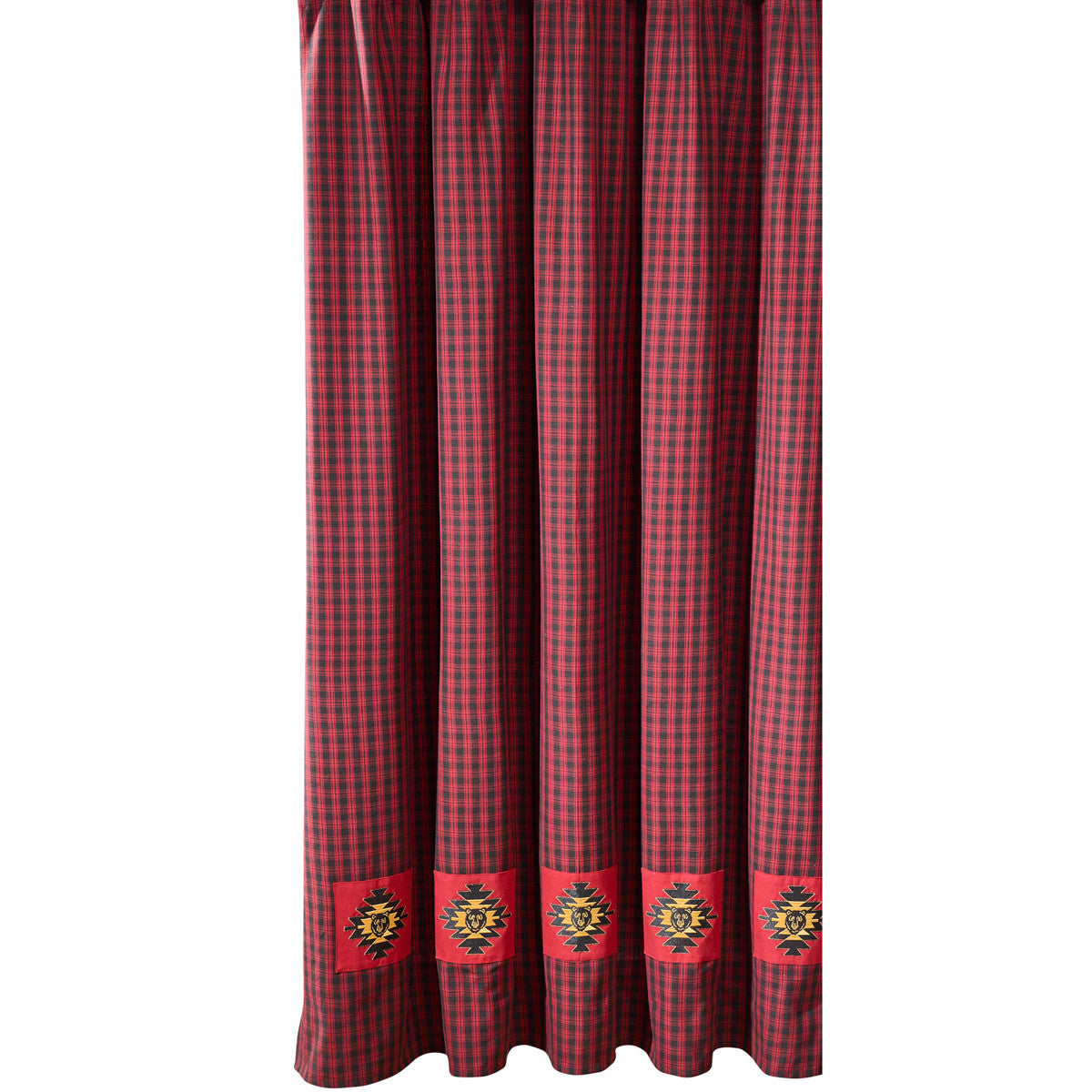 Black Bear Red Dawn Bear Patch Shower Curtain 72" X 72" Set of 2 - Park Designs