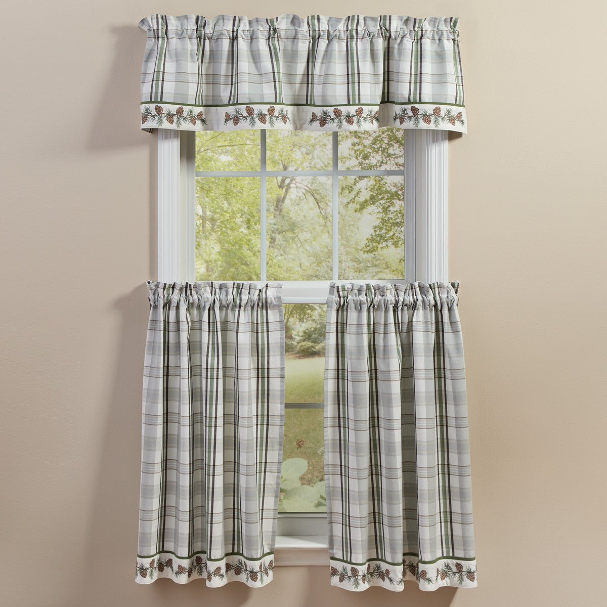 Ponderosa Pine Bordered Valance 14" L Set of 2 - Park Designs