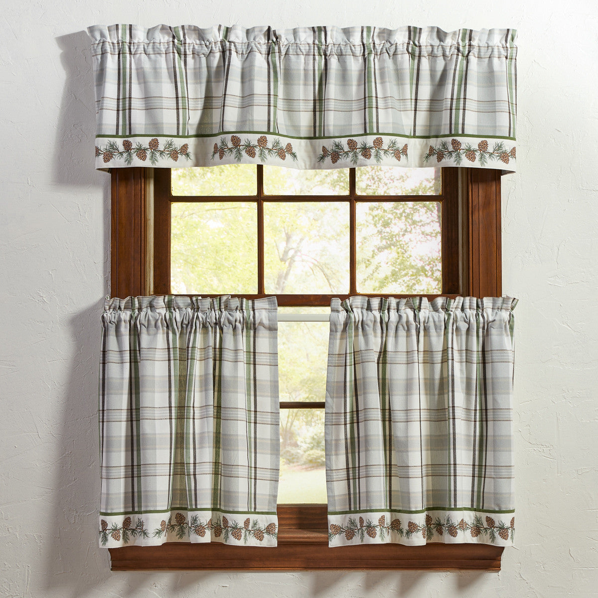 Ponderosa Pine Bordered Valance 14" L Set of 2 - Park Designs