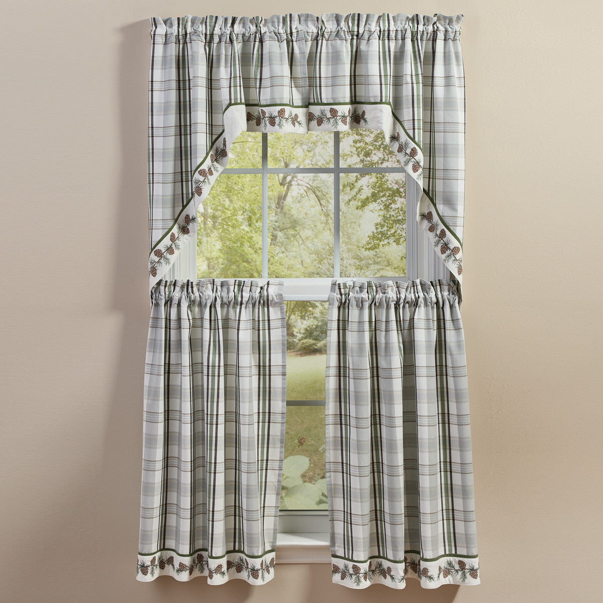 Ponderosa Pine Bordered Tiers 36" L Set of 2 - Park Designs - The Fox Decor
