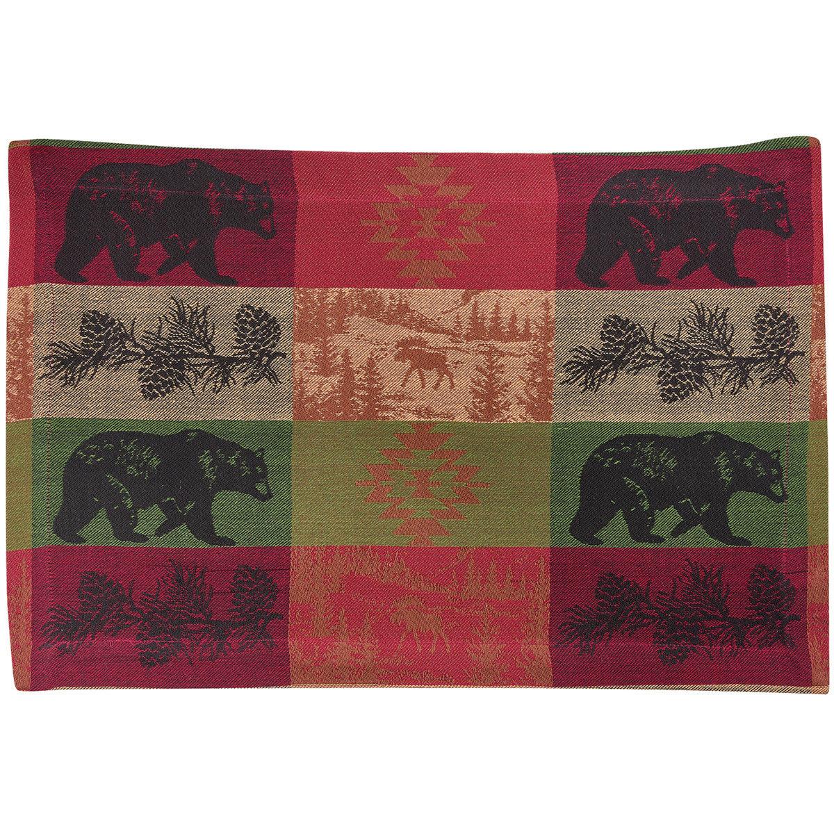 Pinecones And Trees Jacquard Placemat Set of 12 - Park Designs - The Fox Decor