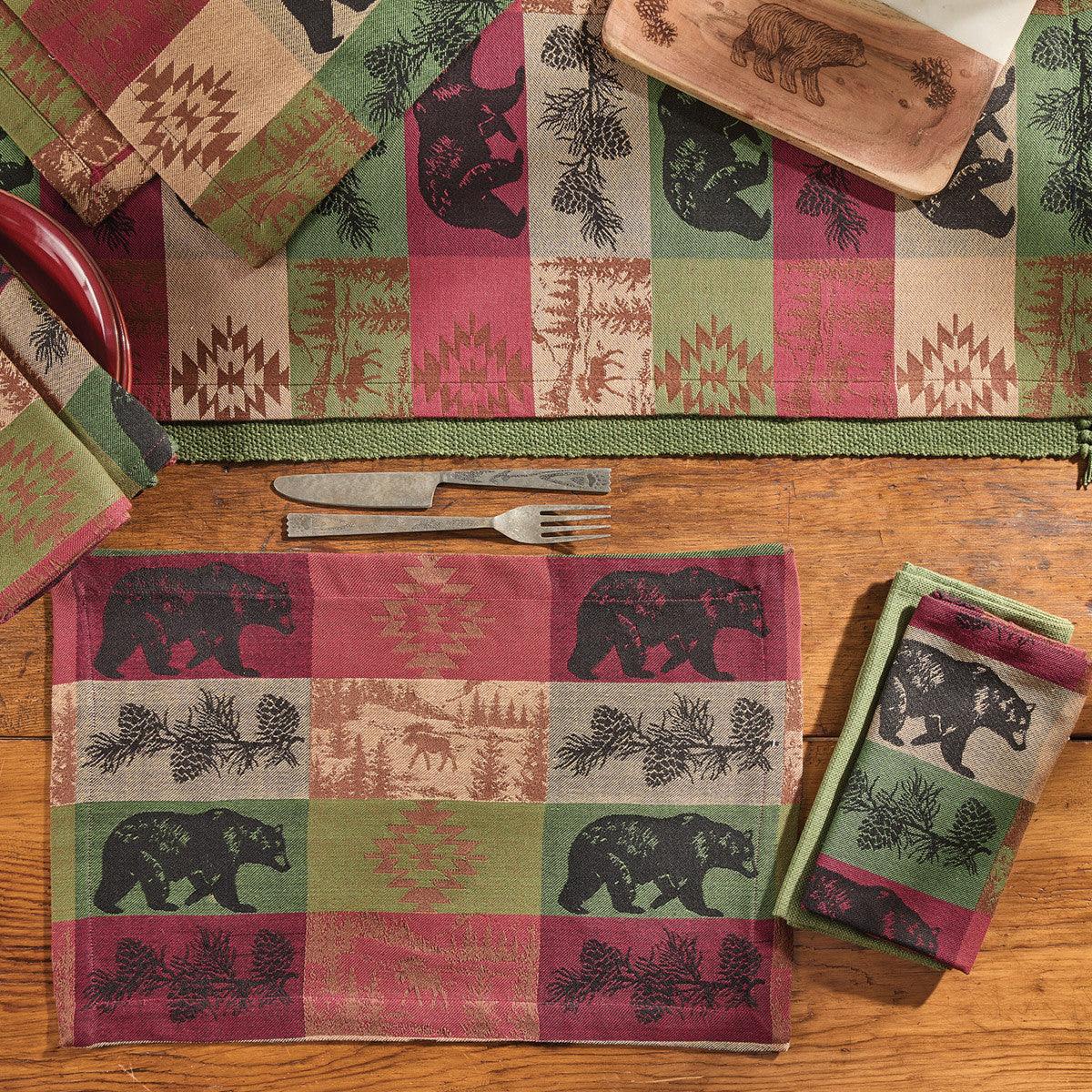 Pinecones And Trees Jacquard Napkin Set of 12 - Park Designs