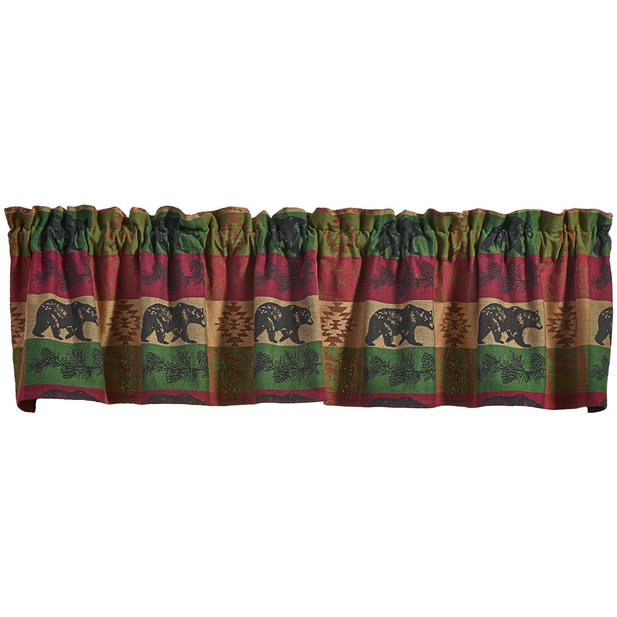 Pinecones And Trees Jacquard Valance 14" L Set of 2 - Park Designs