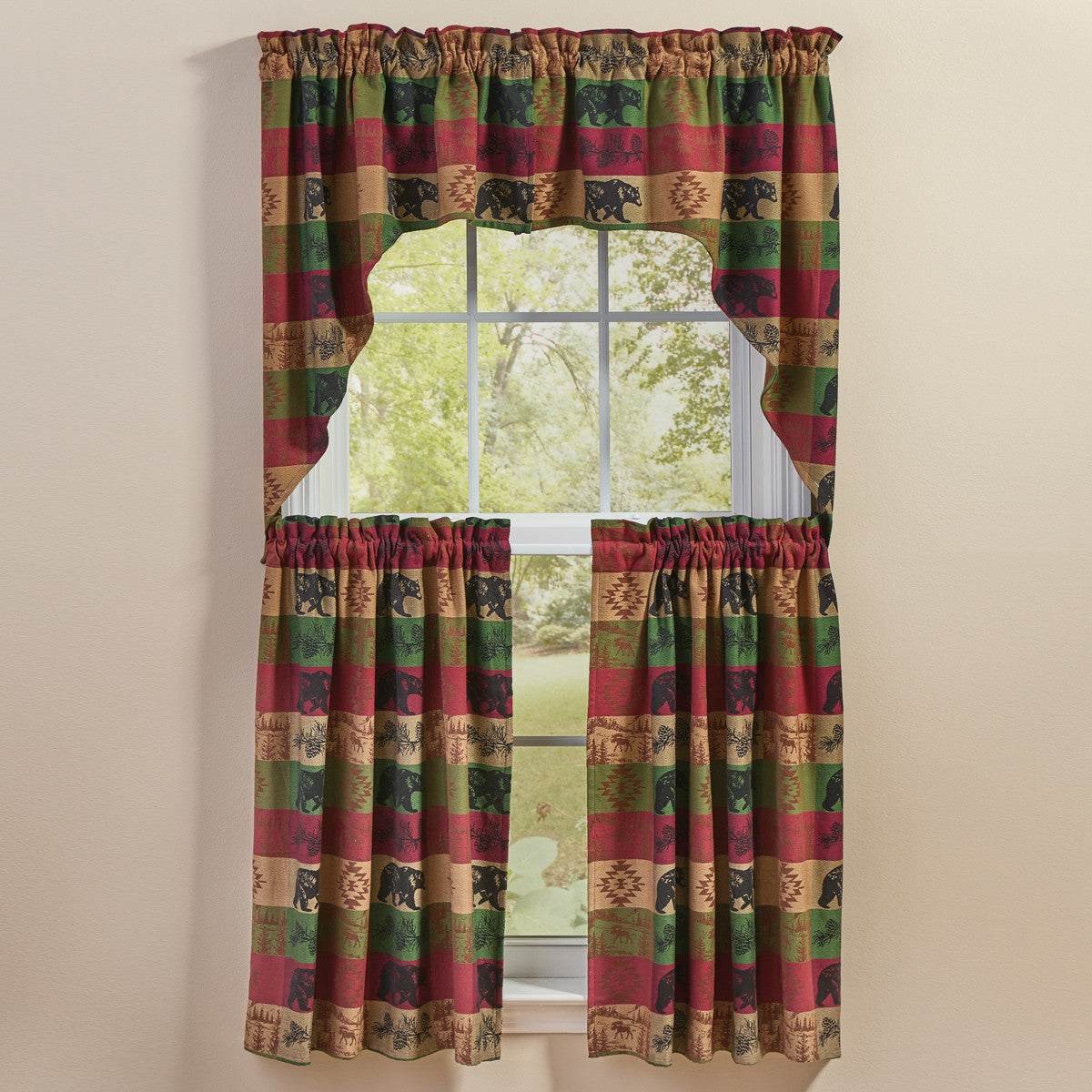 Pinecones And Trees Jacquard Tiers 36" L Set of 2 - Park Designs - The Fox Decor