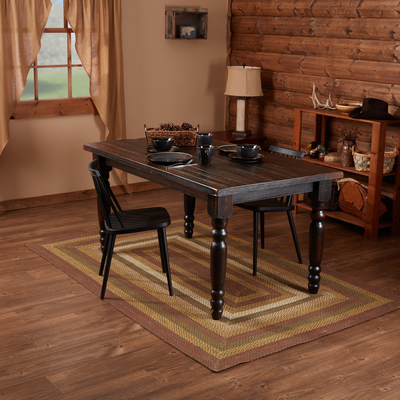 Tea Cabin Jute Braided Rug Rect 5'x8' with Rug Pad VHC Brands