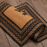 Farmhouse Jute Braided Rug Rect Stencil Stars 20