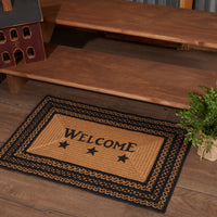 Farmhouse Jute Braided Rug Rect Stencil Stars 20