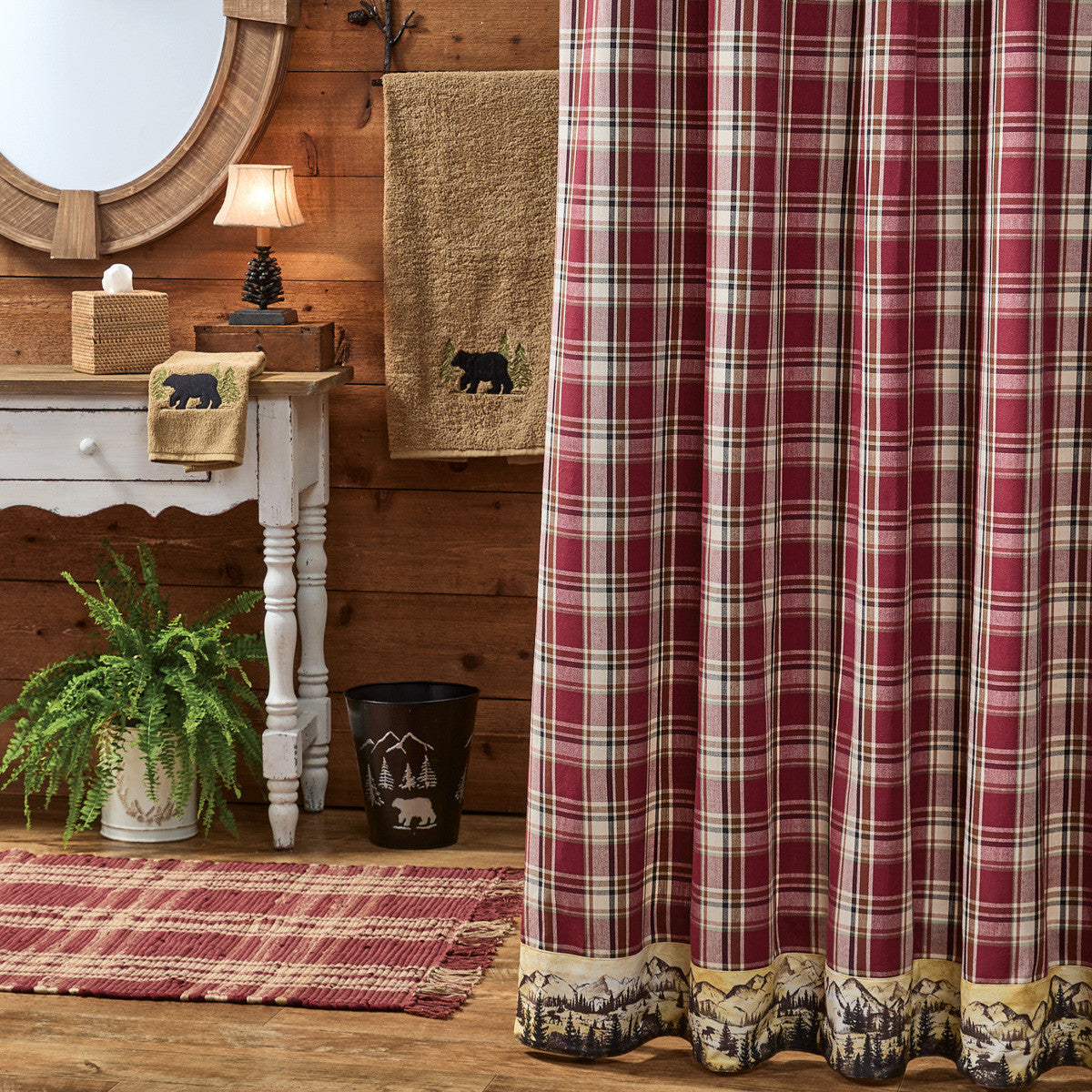 Culpepper Bordered Bordered Shower Curtain 72" X 72" Set of 2 - Park Designs - The Fox Decor