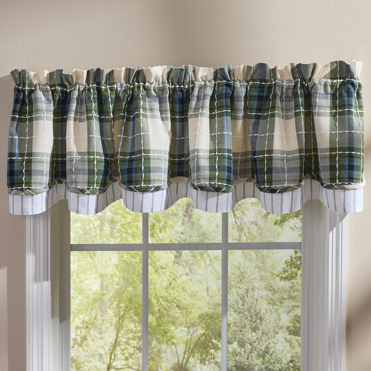 Troutman Lined Layered Valance 16" L - Set of 2 Park designs
