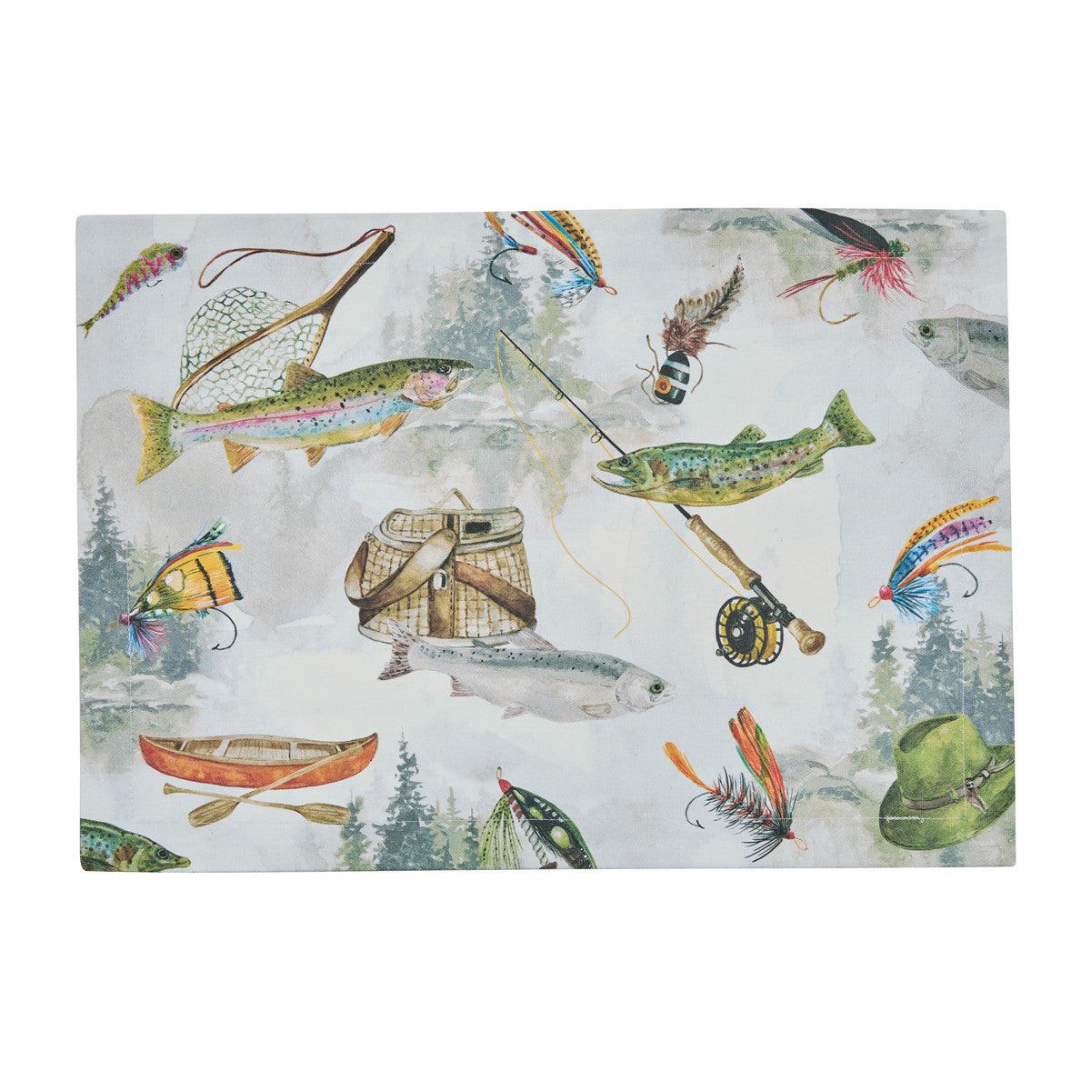 Fly Fishing Placemats - Set Of 12 Park Designs - The Fox Decor