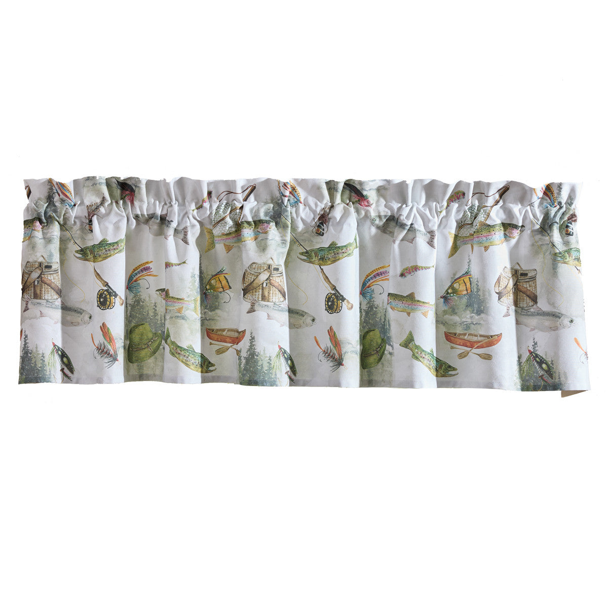 Fly Fishing Printed Valance 14" L - Set of 2 Park designs