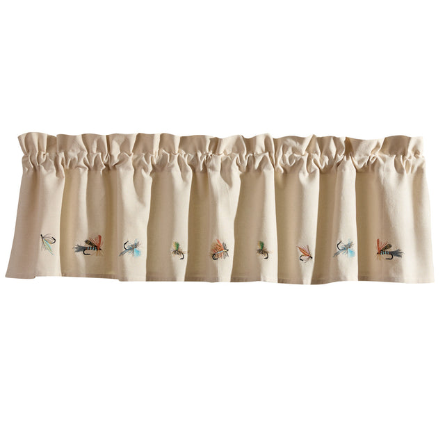 Fly Fishing Lined Embroidered Valance 14