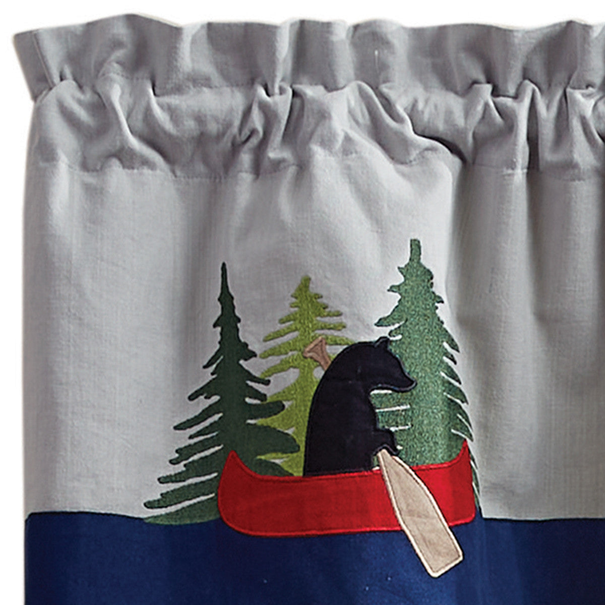 Boundary Waters Appliqued Valance 14"L - Set of 2 Park designs