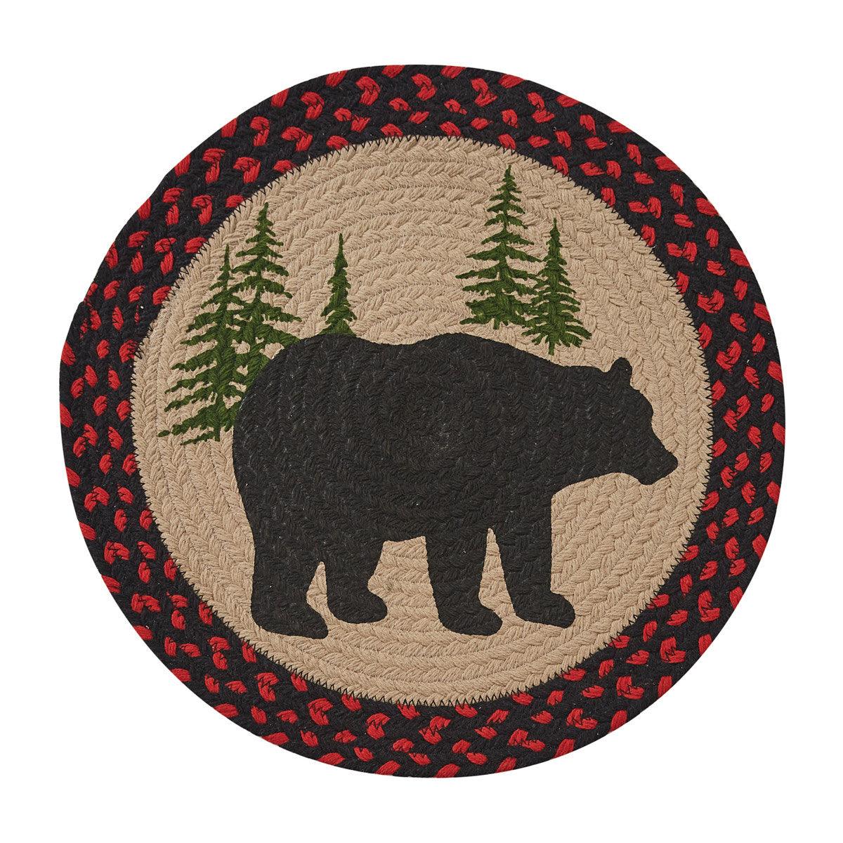 Black Bear Braided Placemat Set of 12 - Park Designs - The Fox Decor