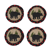 Black Bear Braided Coasters Set Of 4 - Park Designs - The Fox Decor