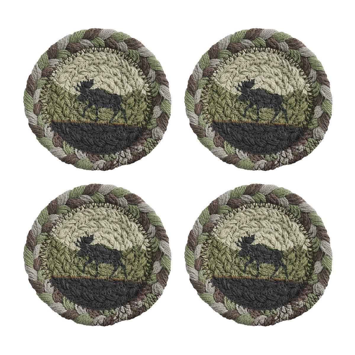 Moose Braided Coasters Set Of 4 - Park Designs - The Fox Decor